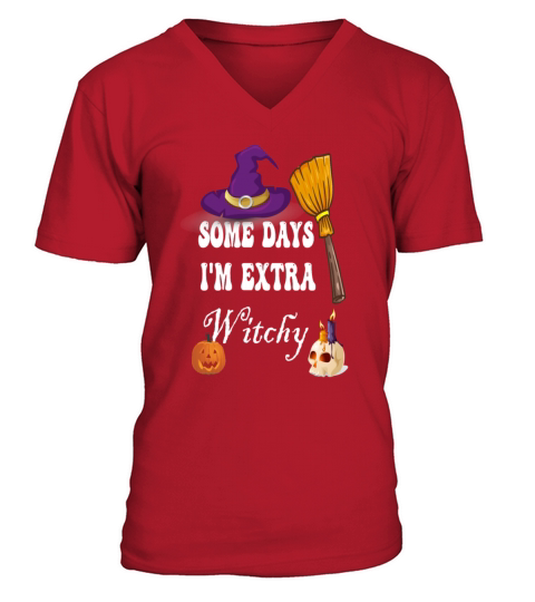 Somedays Im Extra Witchy Groovy V-Neck T-shirt