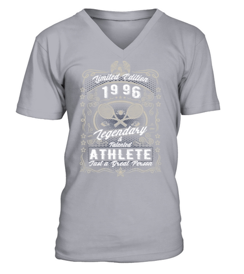Vintage 1996 Tennis Birthday Gift Sport Hobby V-Neck T-shirt