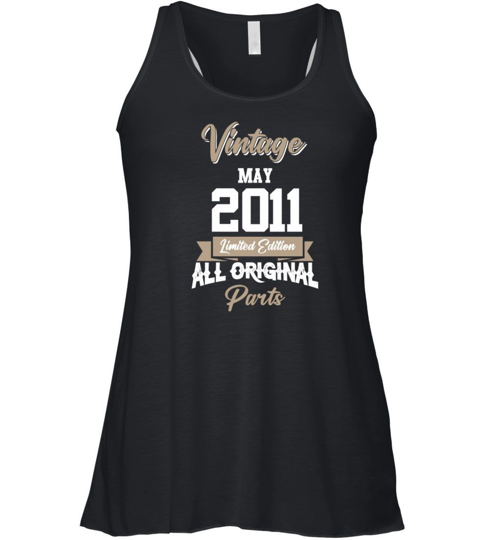 May 2011 Vintage Birthday Present Women's Flowy Tank Top