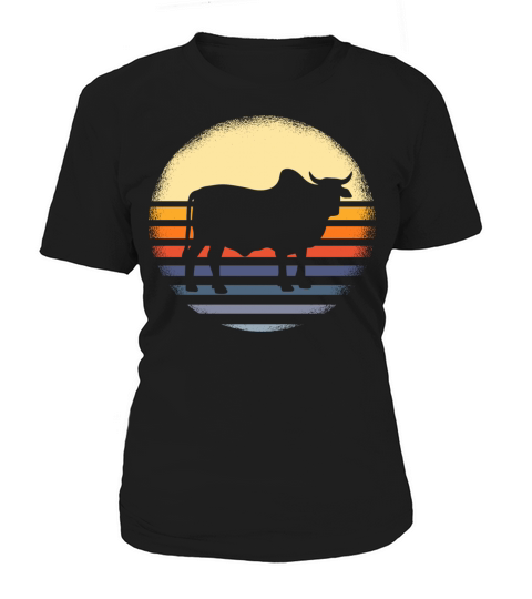Zebu Cow Vintage Sunset Women's T-Shirt