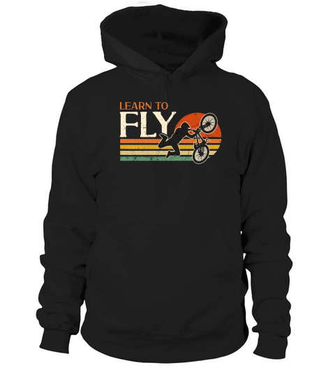 BMX Racing Learn To Fly Retro Bicycle BMX Rider Hoodie Unisex