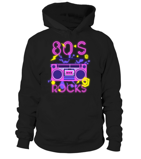 Fluorescent Colors Vintage Eighties Hoodie Unisex