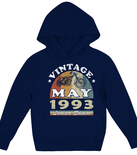 Biker vintage May 1993 30th anniversary Kids Hoodie