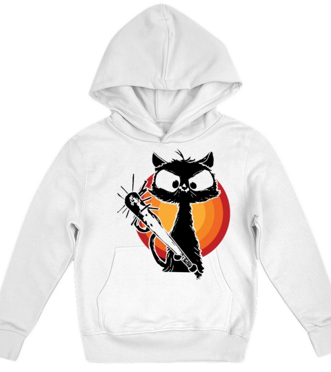 Halloween Retro Cat Vintage Cat Kids Hoodie