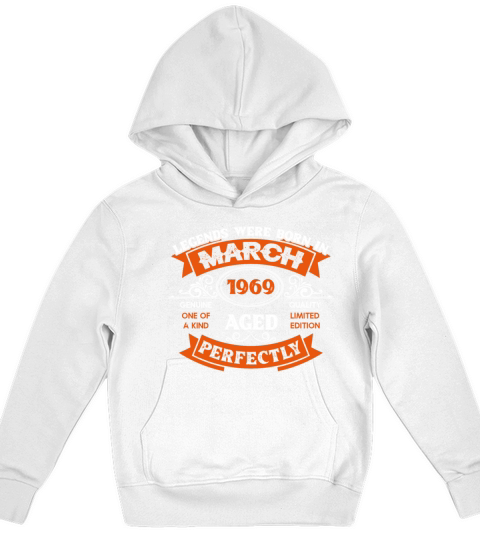 Legends Were Born In March 1969 Birthday Kids Hoodie