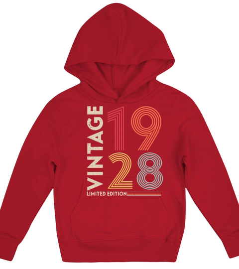 retro vintage birthday 1928 Kids Hoodie