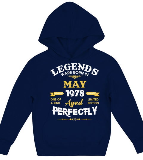 Vintage Aged To Perfection May 1978 Kids Hoodie