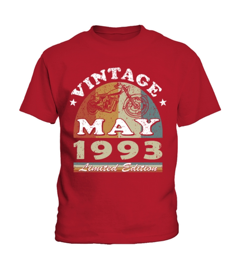 Biker vintage May 1993 30th anniversary Kids T-Shirt