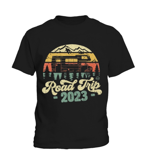 Road Trip 2023 Retro Vintage Camper Kids T-Shirt