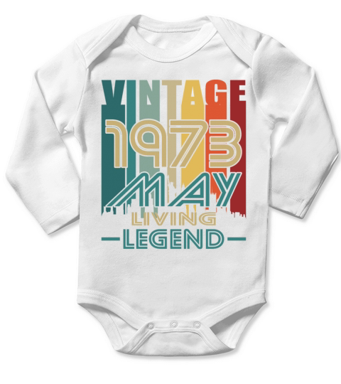 50th birthday may 1973 vintage 1973 Long Sleeve Baby One-Piece