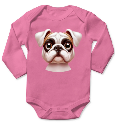 Cuddle-worthy American Bulldog Long Sleeve Baby One-Piece