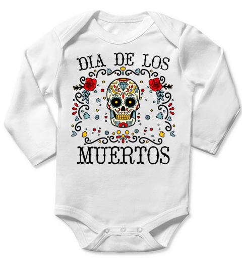 Dia De Los Muertos Day Of Dead Mexican Long Sleeve Baby One-Piece