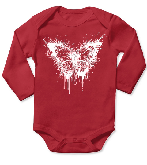 Elegant Vintage Tattoo Style Butterfly Long Sleeve Baby One-Piece