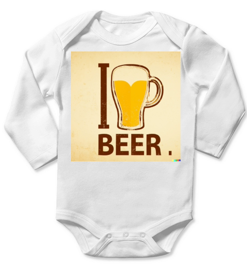 I Love Beer Funny Quote Long Sleeve Baby One-Piece