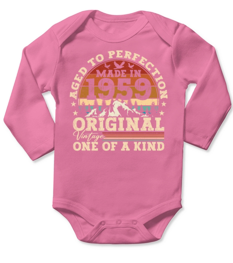 Original 1959 Vintage Vintage Birthday Retro Long Sleeve Baby One-Piece