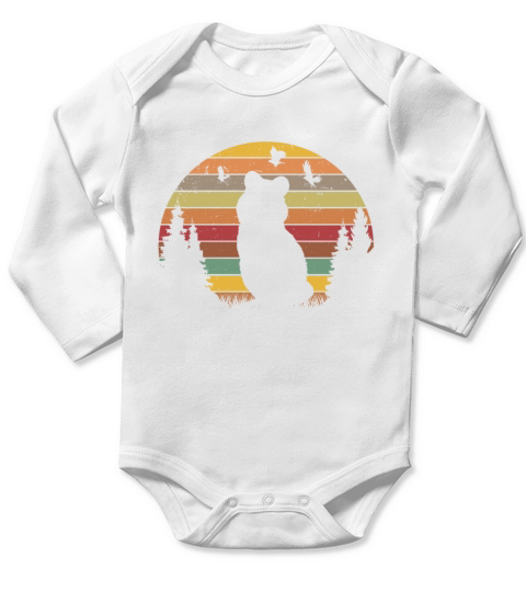 Quokka Vintage Short-tailed Kangaroo Retro Long Sleeve Baby One-Piece