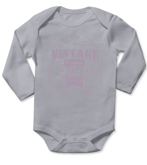 Vintage 1973 birthday ornaments old school Long Sleeve Baby One-Piece