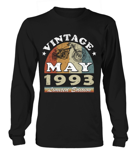 Biker vintage May 1993 30th anniversary Long sleeved Unisex