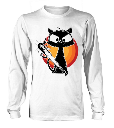 Halloween Retro Cat Vintage Cat Long sleeved Unisex