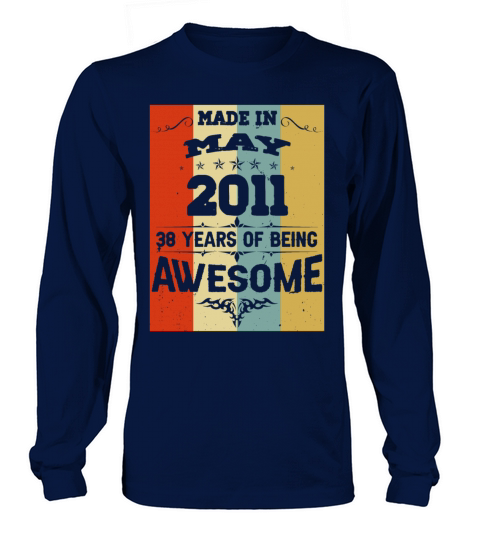 May 2011 Vintage Birthday Present Long sleeved Unisex