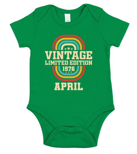 47th birthday April vintage 1976 vintage Short Sleeve Baby One-Piece