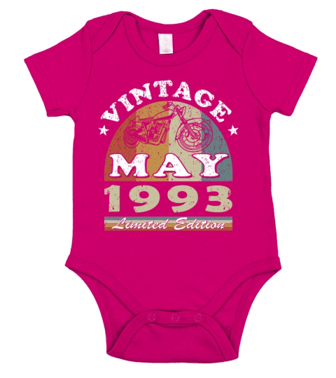Biker vintage May 1993 30th anniversary Short Sleeve Baby One-Piece