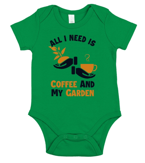 Coffee and my Garden Gardener Horticulture Ideas Short Sleeve Baby One-Piece
