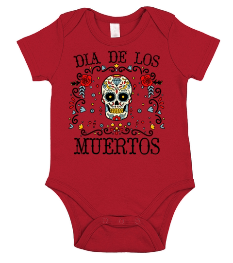 Dia De Los Muertos Day Of Dead Mexican Short Sleeve Baby One-Piece