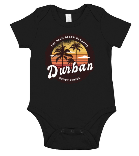 Durban South Africa palm design Short Sleeve Baby One-Piece