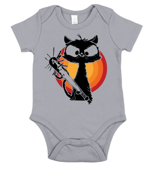Halloween Retro Cat Vintage Cat Short Sleeve Baby One-Piece