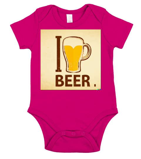 I Love Beer Funny Quote Short Sleeve Baby One-Piece