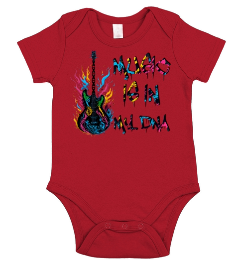 Music DNA Guitar Short Sleeve Baby One-Piece