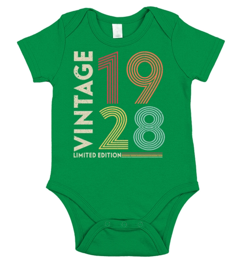 retro vintage birthday 1928 Short Sleeve Baby One-Piece