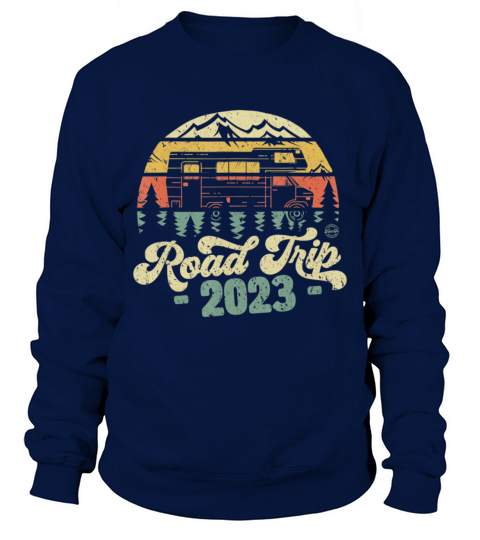 Road Trip 2023 Retro Vintage Camper Sweatshirt Unisex