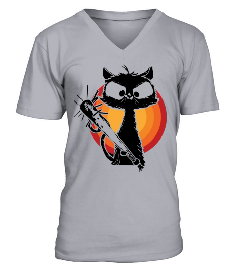 Halloween Retro Cat Vintage Cat V-Neck T-shirt