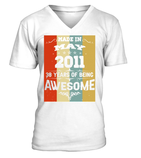 May 2011 Vintage Birthday Present V-Neck T-shirt