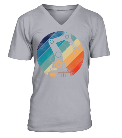 Robot Robotics Engineer Retro V-Neck T-shirt