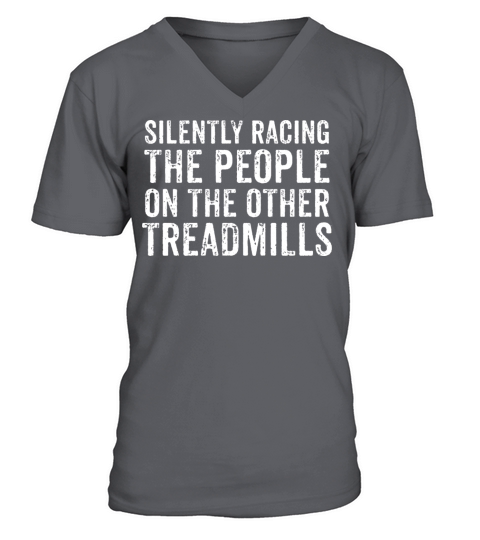 Silently Racing The People On The Other Treadmills V-Neck T-shirt