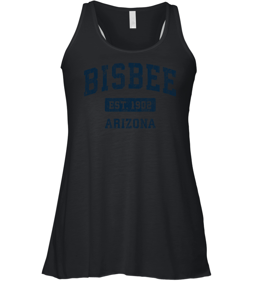 Bisbee Arizona Az Vintage Sports Design Navy Women's Flowy Tank Top