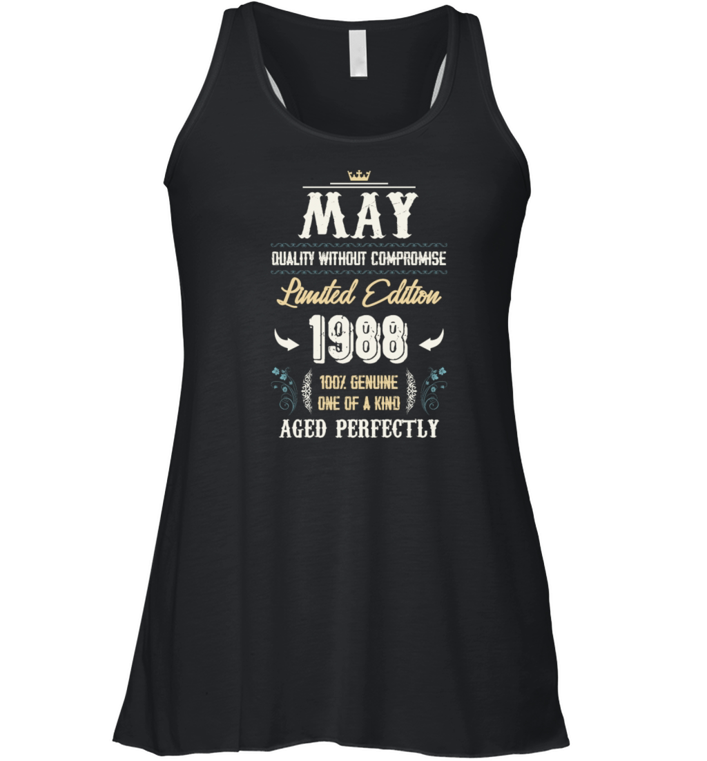 May 1988 Vintage Birthday Present Women's Flowy Tank Top