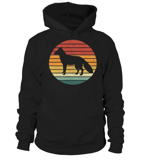 Fox Lover - Vintage Retro Sunset Fox Hoodie Unisex