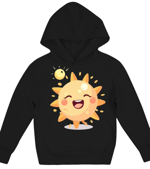 Cute sun cartoon style anime kids and adults sunny Kids Hoodie