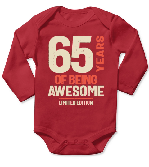 65 Years Of Being Awesome - 65th Birthday Long Sleeve Baby One-Piece
