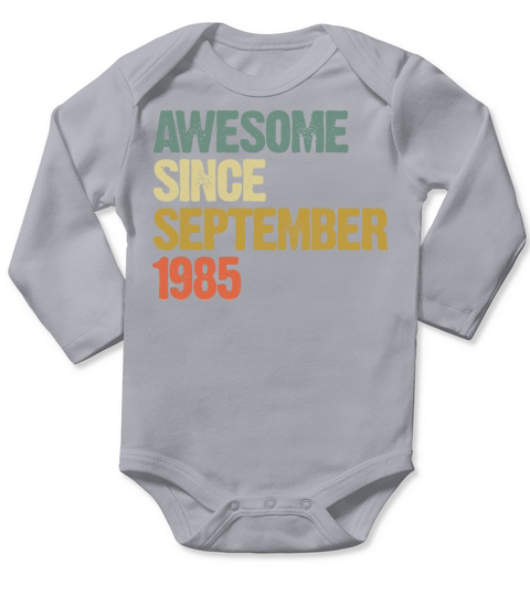 Awesome Since September 1985 Retro Vintage Gift Long Sleeve Baby One-Piece