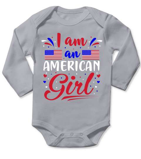 I am an American Girl Long Sleeve Baby One-Piece