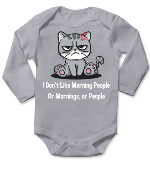 I Dont Like Morning People Funny Introvert Humor A Long Sleeve Baby One-Piece