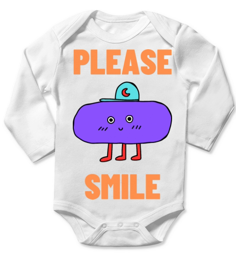 please smile Long Sleeve Baby One-Piece