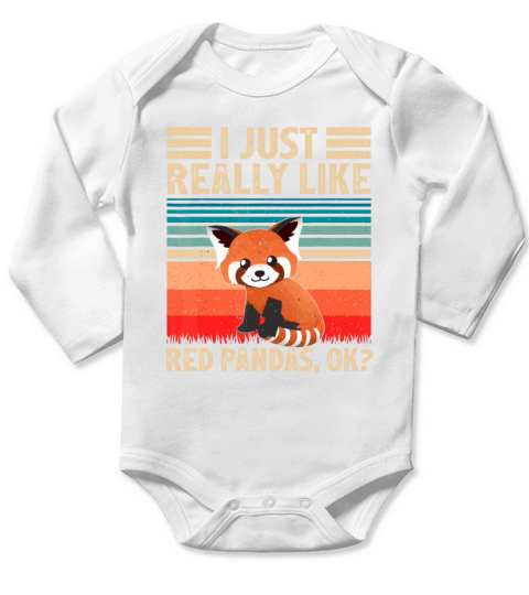 Red Panda Animal Lover I Just Really Like Red Pand Long Sleeve Baby One-Piece