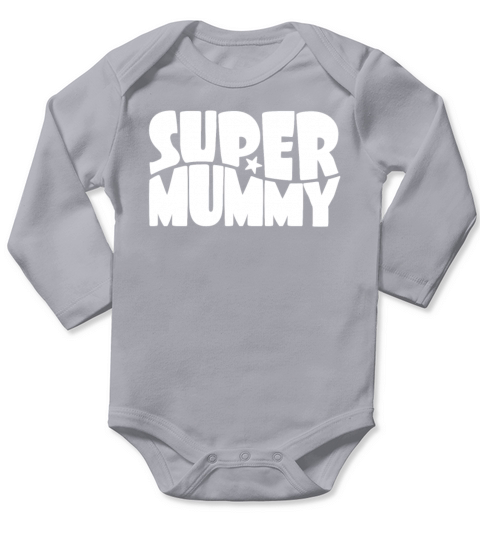 Super Mummy For The Best Mum in Comic Style Long Sleeve Baby One-Piece