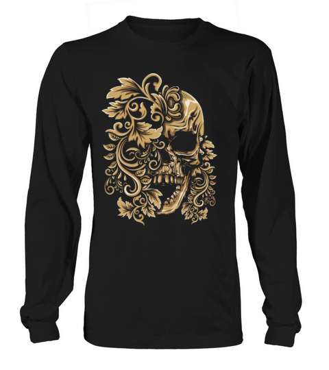 Floral Muertos Day Of Dead Sugar Bone Vintage Long sleeved Unisex
